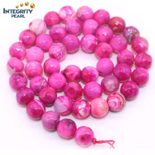 Natural Gemstone Loose Strand 6 8 10 12mm Round Shape Faceted Red Agate Gemstone Beaded Chain Wholesale